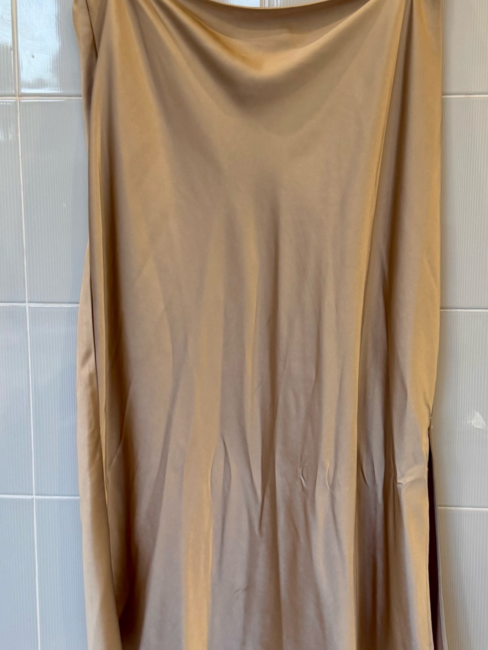 Old Navy Satin Slip Skirt in Light Taupe